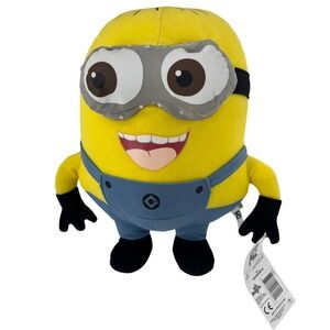 NWT Despicable Me Toy Factory‎ Minion Plush Stuffed Toy Yellow Blue Overalls